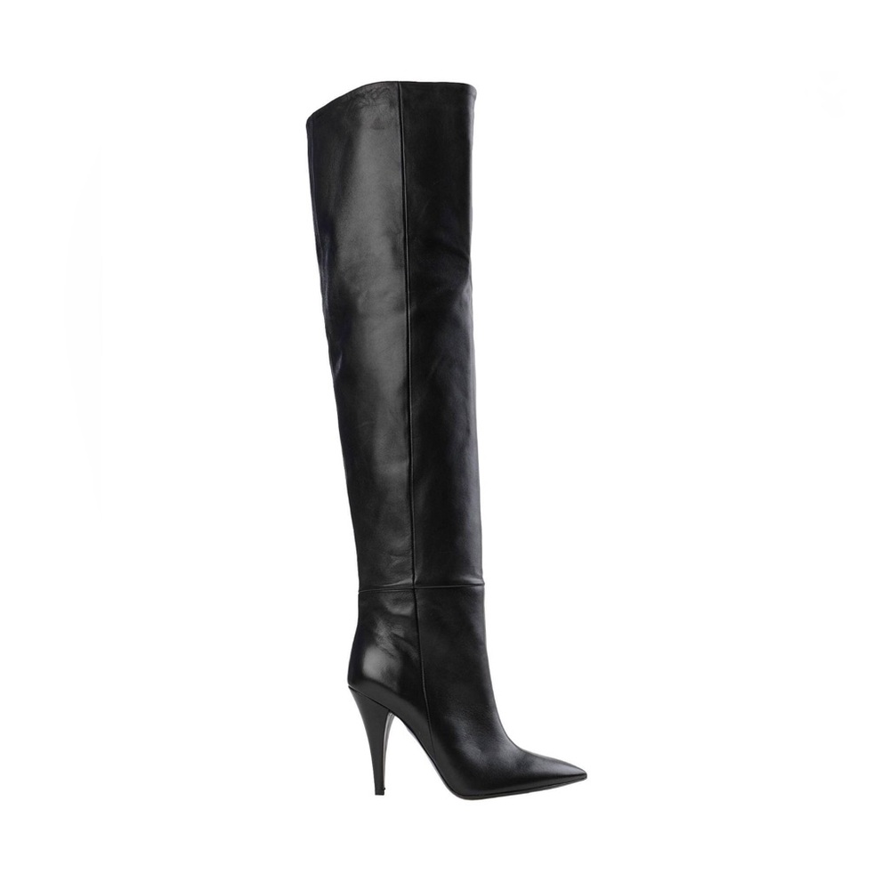 BIANCA DI Black Leather Boots. Size 6. With box. Italian